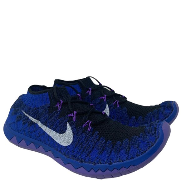 New Nike Free 3.0 Flyknit 636231-014 Royal/Black/White/Multicolor Sneakers Sz 9 - Picture 3 of 13